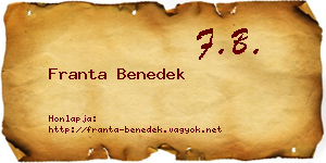 Franta Benedek névjegykártya