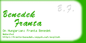 benedek franta business card